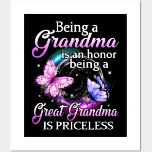 Being A Grandma Is An Honor Being A Great Grandma Is Priceless Posters and Art